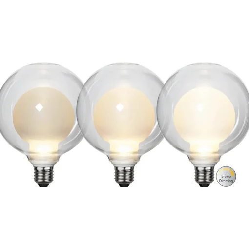 STAR TRADING LED-pære Space E27 3,5W D125, opal, 3-trinns dim
