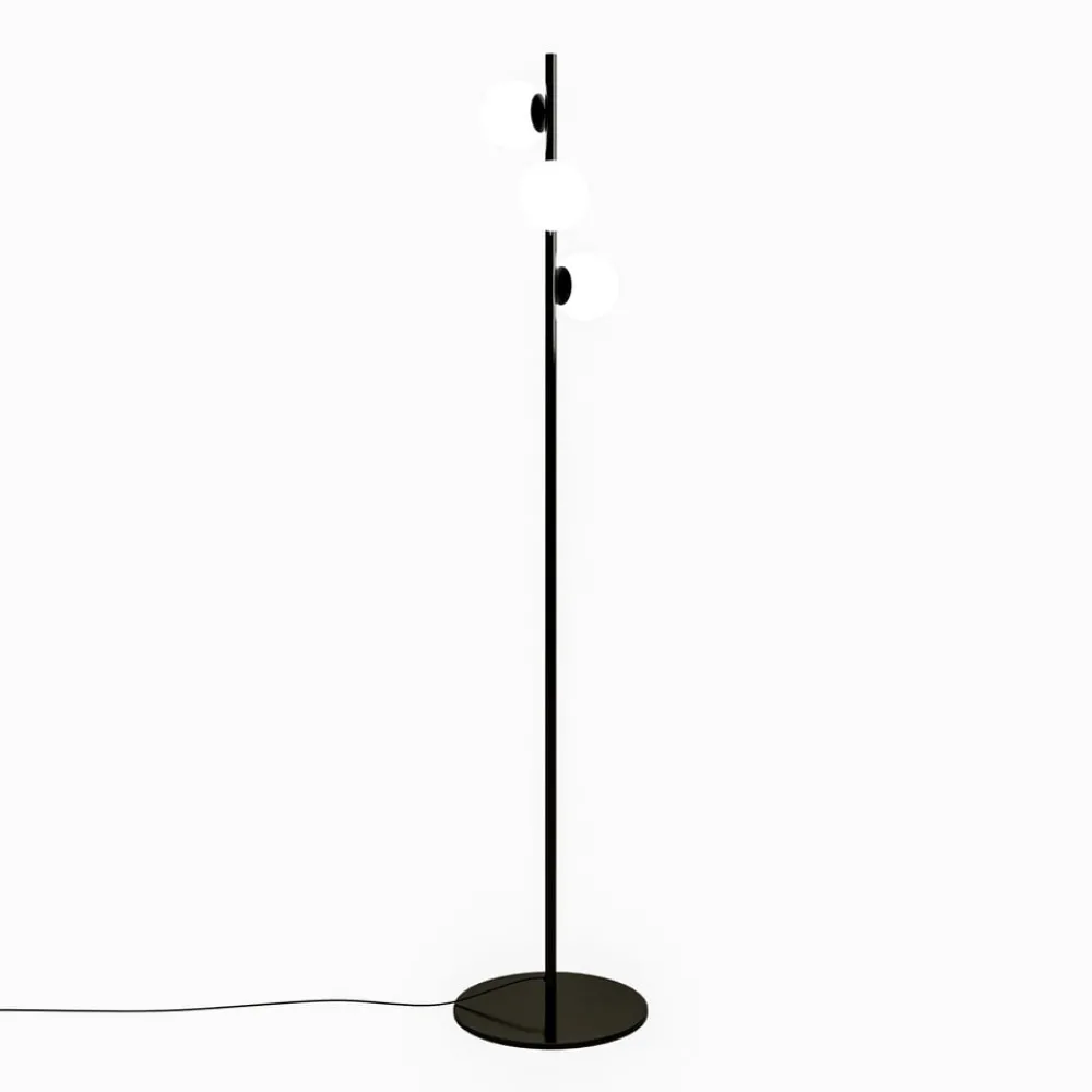 LEDS-C4 LED-gulvlampe Perlina, høyde 170 cm, svart, stål Best