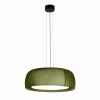 LEDS-C4 LED-hengelampe Gong, grønn, 2700 K, Ø 61,2 cm, stoff| Butikkbelysning