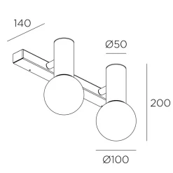 LEDS-C4 Mist vegglampe til bad 2 lys svart Outlet