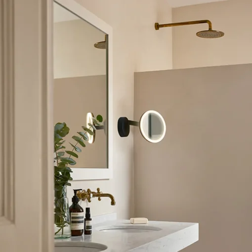 LEDS-C4 Vanity LED-veggspeil, 3 000 K, svart Outlet