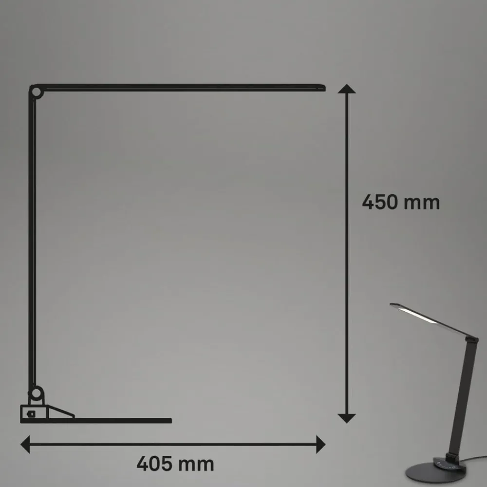 Briloner LED-skrivebordslampe Haiti touchdim CCT svart| Kontorbelysning