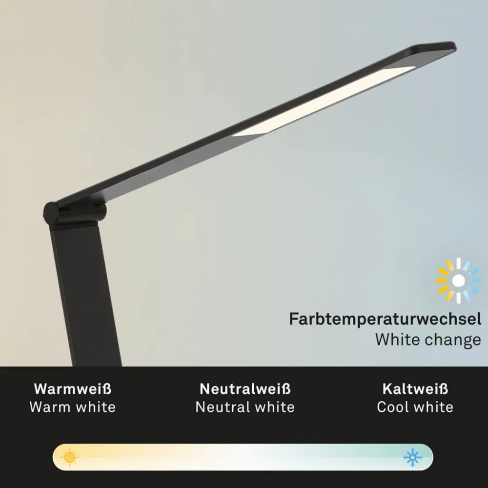 Briloner LED-skrivebordslampe Haiti touchdim CCT svart| Kontorbelysning