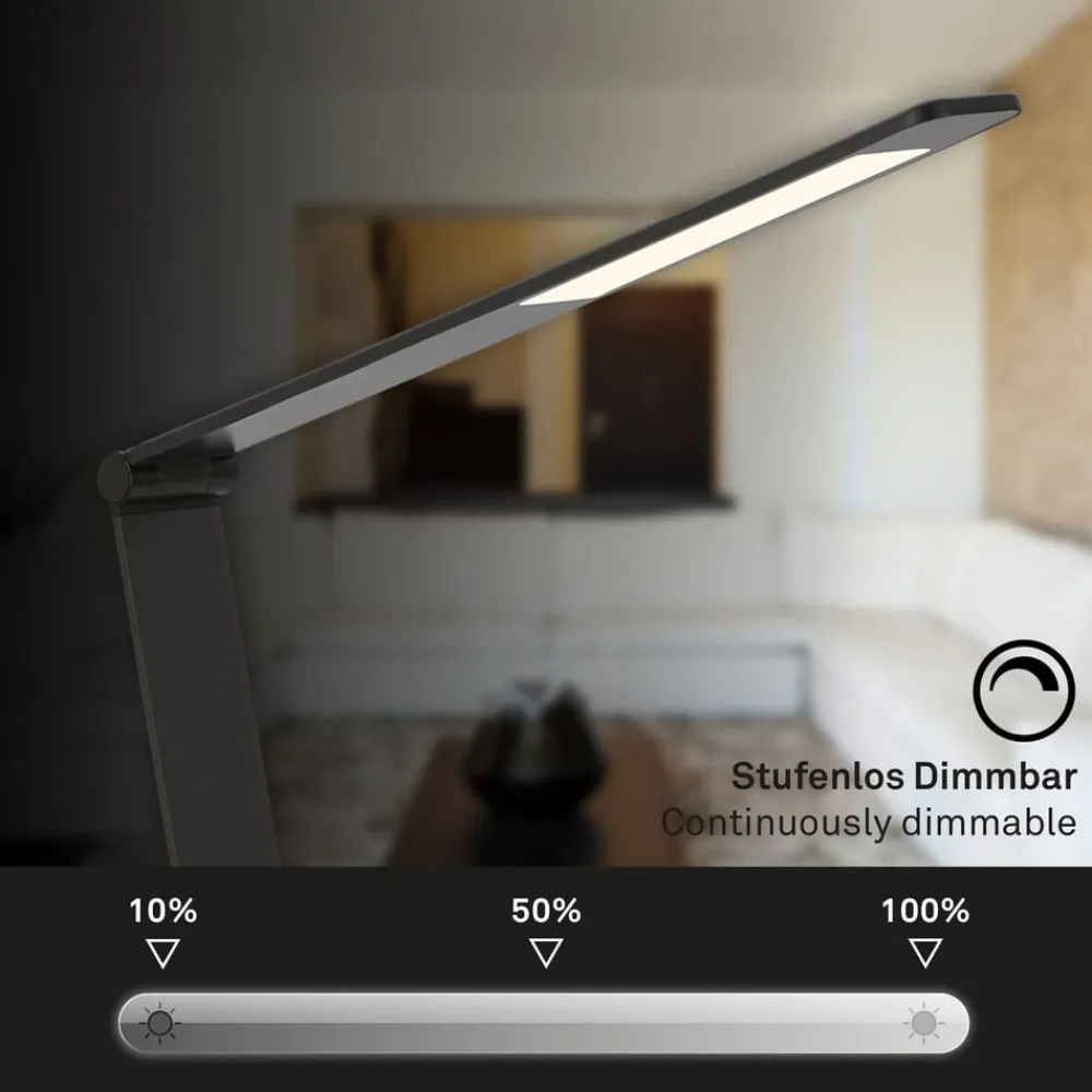 Briloner LED-skrivebordslampe Haiti touchdim CCT svart| Kontorbelysning