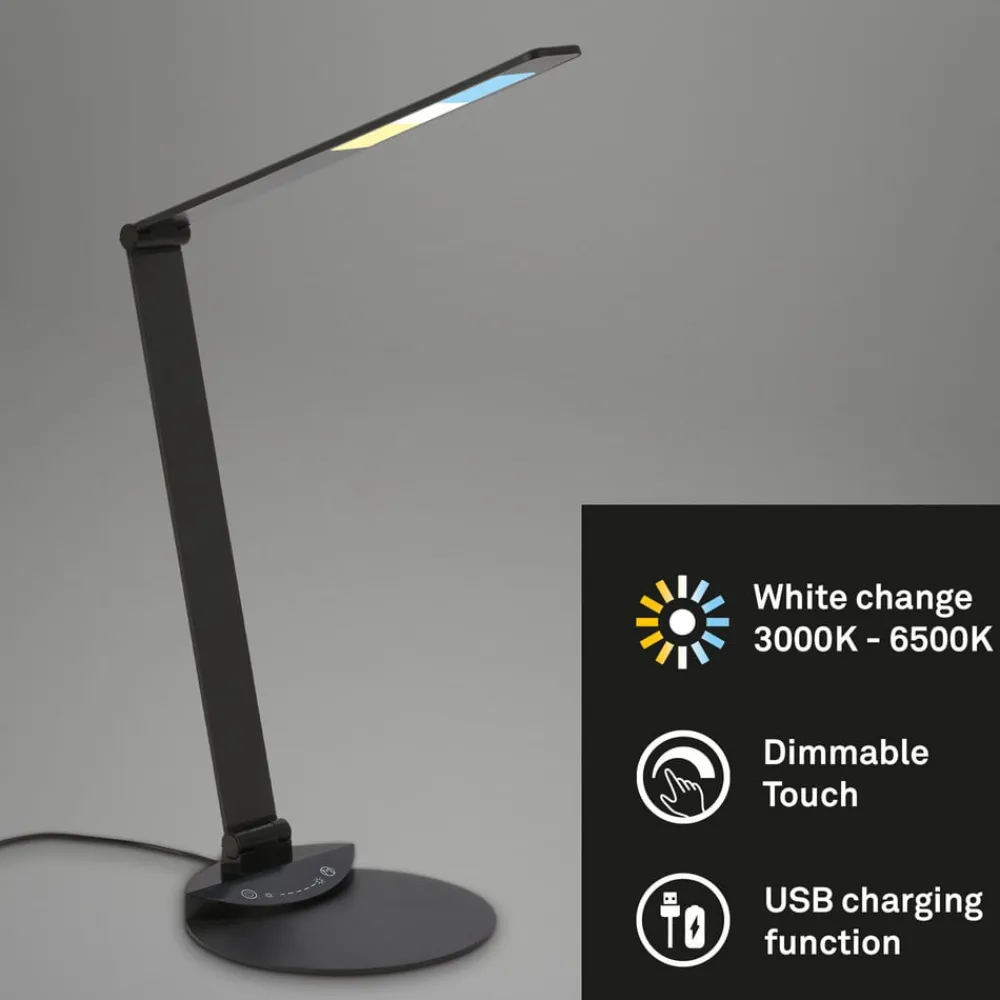 Briloner LED-skrivebordslampe Haiti touchdim CCT svart| Kontorbelysning