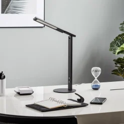 Fabas Luce LED-skrivebordslampe Ideell med dimmer, svart| Kontorbelysning|Bordlamper