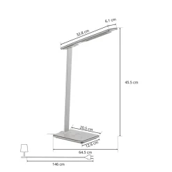 Aluminor LED-skrivebordslampe Orbit med induksjon sølv Best