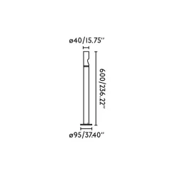 FARO BARCELONA LED-sokkellampe, svart, aluminium, høyde 60 cm| Sokkellamper