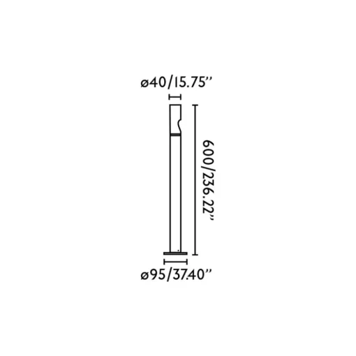 FARO BARCELONA LED-sokkellampe, svart, aluminium, høyde 60 cm| Sokkellamper