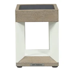 Les Jardins LED-solbordlampe Teckalu, hvit/tre lys| Solcellelamper