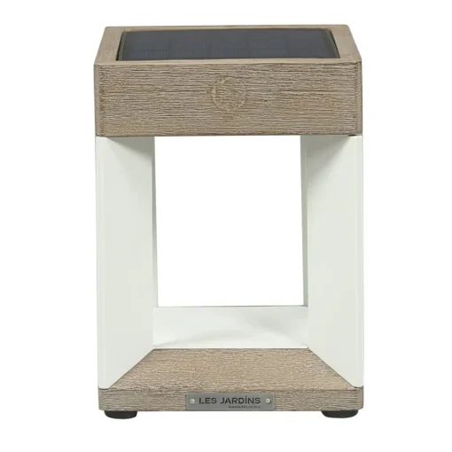 Les Jardins LED-solbordlampe Teckalu, hvit/tre lys| Solcellelamper