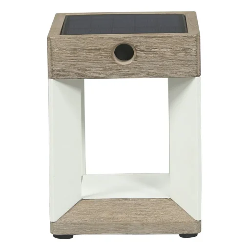 Les Jardins LED-solbordlampe Teckalu, hvit/tre lys| Solcellelamper
