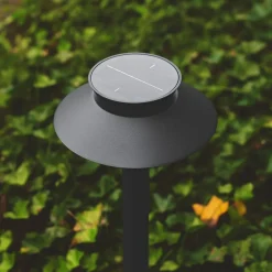 Nordlux LED-solcellebelysning Justina, bevegelsesdetektor, svart| Solcellelamper Med Sensor|Utebelysning Med Sensor