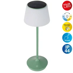 Näve LED-solcelle-bordlampe Emmi CCT oppladbar, grønn Clearance