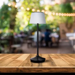 Näve LED-solcelle-bordlampe Emmi CCT oppladbar, svart