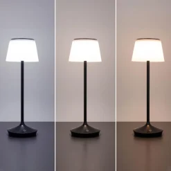 Näve LED-solcelle-bordlampe Emmi CCT oppladbar, svart