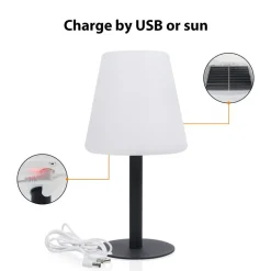 Smartwares LED-solcellebordlampe OSL-50012 med oppladbart batteri og USB-kabel| Solcellelamper