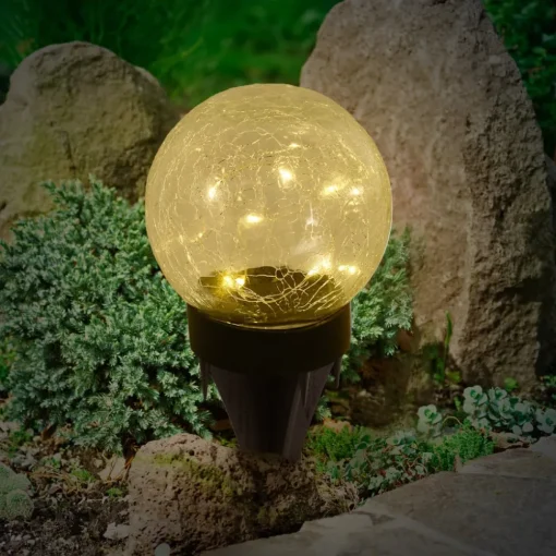 Näve LED-solcelledekolampe 5248203 av glass, 3 stk| Solcellelamper