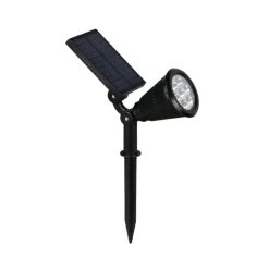 Reality Leuchten LED-solcelledrevet spotlight Festival, svart matt, RGB, sensor| Utespotter