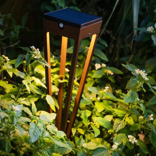 Les Jardins LED-solcellefakkel Tinka, 52 cm høy, corten| Led-Utendørs|Utespotter
