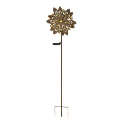 Globo LED-solcellelampe 36578, jordspyd, rustbrun, metall, glass| Solcellelamper