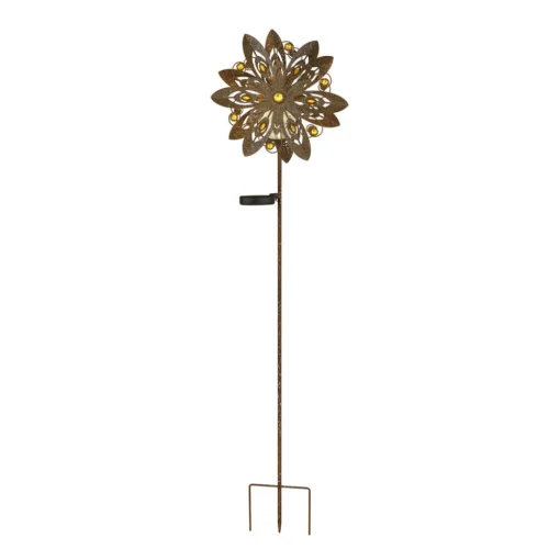 Globo LED-solcellelampe 36578, jordspyd, rustbrun, metall, glass| Solcellelamper