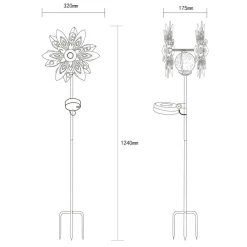 Globo LED-solcellelampe 36578, jordspyd, rustbrun, metall, glass| Solcellelamper