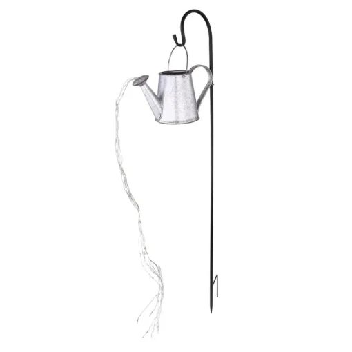 Globo LED-solcellelampe 33652, sølv, vannkanne, jordspyd, metall| Dekorasjonsbelysning|Solcellelamper