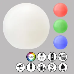 FH Lighting LED-solcellelampe Busso hvit skumringssensor| Solcellelamper