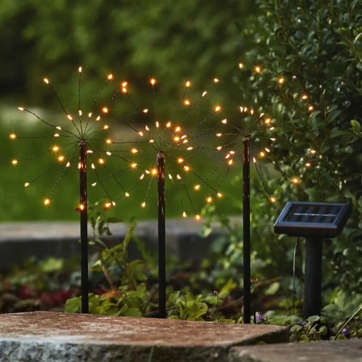 STAR TRADING LED-solcellelampe Firework i sett med jordspyd Outlet