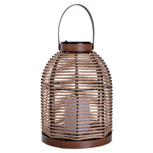 Näve LED-solcellelampe Korbinian, brun, høyde 29 cm, IP44, lykt Best