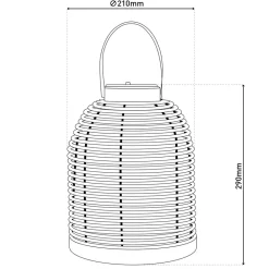 Näve LED-solcellelampe Korbinian, brun, høyde 29 cm, IP44, lykt Best