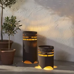 STAR TRADING LED-solcellelampe Marron, høyde 25 cm, brun, metall, USB-C Best