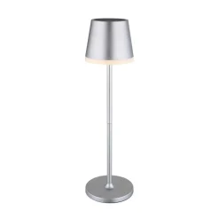 Globo LED-solcellelampe, metall, sølvfarget, høyde 41 cm, IP44| Solcellelamper