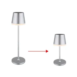 Globo LED-solcellelampe, metall, sølvfarget, høyde 41 cm, IP44| Solcellelamper