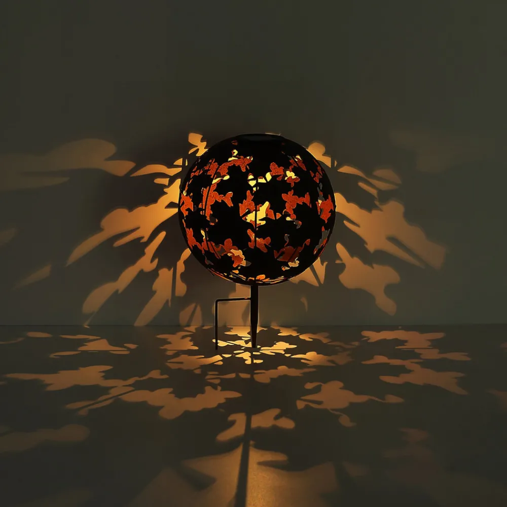 Globo LED-solcellelampe 36749S globus Ø 27 cm, sølv, jordspyd New