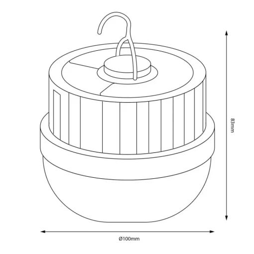 Milagro Lighting LED-solcellelampe Ufo, bærbar, plast, svart/hvit| Solcellelamper