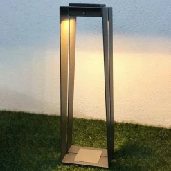 Les Jardins LED-solcellelykt Skaal av aluminium, 70 cm, grå| Solcellelamper Med Sensor|Utebelysning Med Sensor