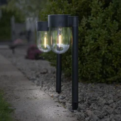 STAR TRADING LED-solcelle-sokkellampe Cupola i 2-pk New