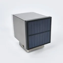 Lindby LED-solcelle-vegglampe Tyson, kantet, satinert Clearance