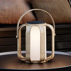 Nordlux LED-sol-dekolampe Bob av bambus