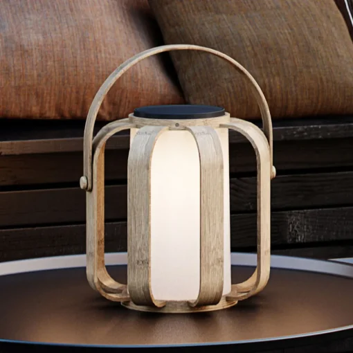 Nordlux LED-sol-dekolampe Bob av bambus