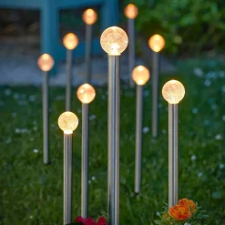 SMART GARDEN LED-solenergi-jordspyd GlowBall, sett med 10 stk., 44 cm, IP44| Solcellelamper