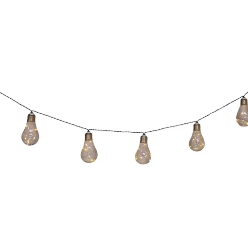 Näve LED-sol-lyslenke tradisjonell glødepære 10 lys Sale