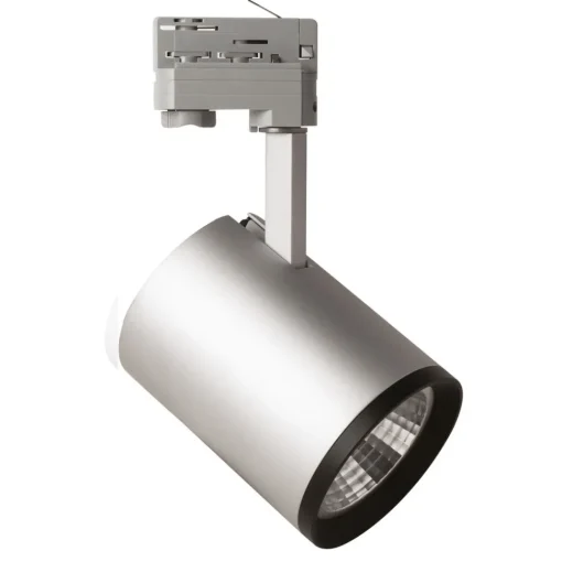 MEGAMAN LED-spot Marco for 3-fase skinne sølv 4 000K| Butikkbelysning|Skinnesystem