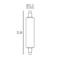 DESIGN BY US LED-stavlampe Lightsaber, R7s, 10 W, 2700 K, dimbar| R7S Pærer|Dimbar Led-Pære
