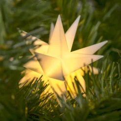 Deco Trend LED-stjerne ute, 18-spisser, Ø 12 cm, hvit New