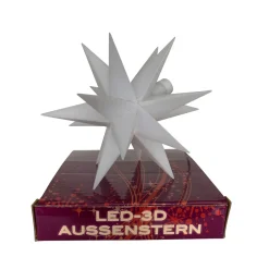 Deco Trend LED-stjerne ute, 18-spisser, Ø 12 cm, hvit New