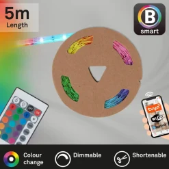 Briloner LED-Strip Bendo S RGB-fjernkontroll, lengde 500 cm| Lysstriper