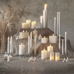 STAR TRADING LED-stripe hvitt 15 cm ekte voks batteridrevet| Julebelysning|Dekorasjonsbelysning